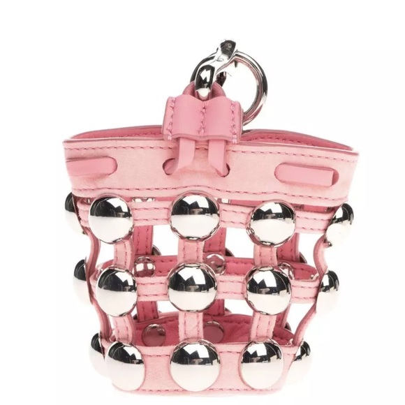 ALEXANDER WANG MINI ROXY Bag CAGED SUEDE KEYCHAIN PINK NWT $600 # 1 - Picture 4 of 16